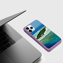 Чехол iPhone 11 Pro матовый Tourism, цвет: 3D-фиолетовый — фото 2