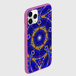 Чехол iPhone 11 Pro матовый Оптический узор текстура, цвет: 3D-фиолетовый — фото 2