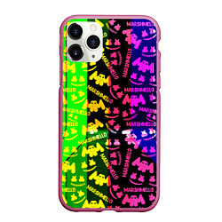 Чехол iPhone 11 Pro матовый Marshmello pattern neon steel