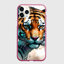 Чехол iPhone 11 Pro матовый Серьезный тигр