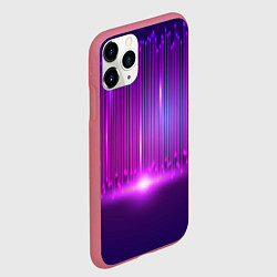 Чехол iPhone 11 Pro матовый Светящиеся неоновые линии и вспышка света, цвет: 3D-малиновый — фото 2