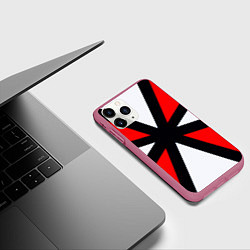 Чехол iPhone 11 Pro матовый Полосы амбрелла, цвет: 3D-малиновый — фото 2