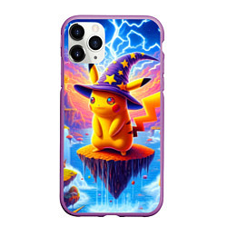 Чехол iPhone 11 Pro матовый Pikachu in a stargazers hat