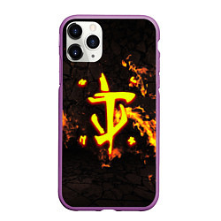 Чехол iPhone 11 Pro матовый Doom fire