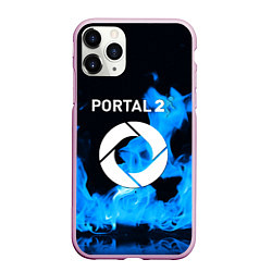 Чехол iPhone 11 Pro матовый Portal 2 blue flame