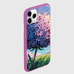 Чехол iPhone 11 Pro матовый Аниме цветок, цвет: 3D-фиолетовый — фото 2