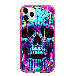 Чехол iPhone 11 Pro матовый Cool skull sketch - blots