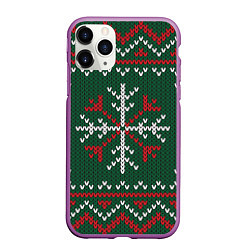 Чехол iPhone 11 Pro матовый Knitted Snowflake Pattern