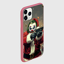 Чехол iPhone 11 Pro матовый Джокер - новогоднее ограбление, цвет: 3D-малиновый — фото 2