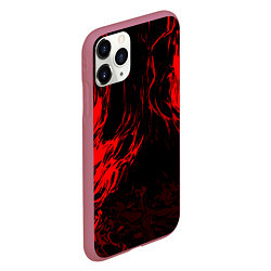 Чехол iPhone 11 Pro матовый Красная энергия на чёрном фоне, цвет: 3D-малиновый — фото 2