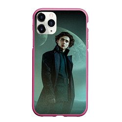 Чехол iPhone 11 Pro матовый Timothee Chalamet in the desert, цвет: 3D-малиновый