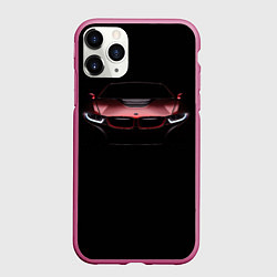 Чехол iPhone 11 Pro матовый BMW i8 in the dark, цвет: 3D-малиновый