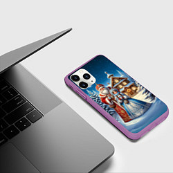 Чехол iPhone 11 Pro матовый Дед Мороз и Снегурочка, цвет: 3D-фиолетовый — фото 2