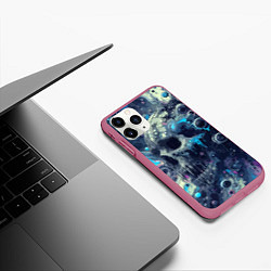 Чехол iPhone 11 Pro матовый Vanguard compozition with skull - ai art fantasy, цвет: 3D-малиновый — фото 2