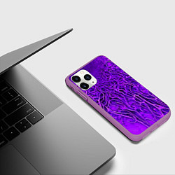 Чехол iPhone 11 Pro матовый Фиолетовый симбионт абстракция, цвет: 3D-фиолетовый — фото 2