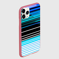 Чехол iPhone 11 Pro матовый Разноцветные вертикальные линии, цвет: 3D-малиновый — фото 2