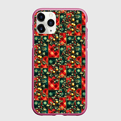 Чехол iPhone 11 Pro матовый Остролистный падуб и золотые шары