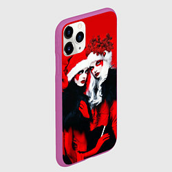 Чехол iPhone 11 Pro матовый Новые снегурочки - высокая мода, цвет: 3D-фиолетовый — фото 2