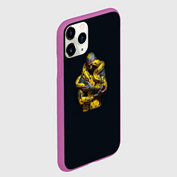 Чехол iPhone 11 Pro матовый Мускулистый парень со змеей символ 2025, цвет: 3D-фиолетовый — фото 2