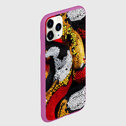 Чехол iPhone 11 Pro матовый Яркий змеиный паттерн, цвет: 3D-фиолетовый — фото 2
