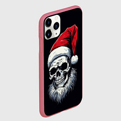Чехол iPhone 11 Pro матовый Santa skull, цвет: 3D-малиновый — фото 2