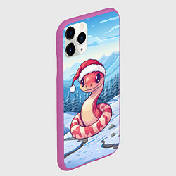 Чехол iPhone 11 Pro матовый Змея символ 2025 года, цвет: 3D-фиолетовый — фото 2