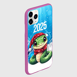 Чехол iPhone 11 Pro матовый Змея новогодняя 2025, цвет: 3D-фиолетовый — фото 2