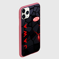 Чехол iPhone 11 Pro матовый Jawa - плиты с эффектом свечения, цвет: 3D-малиновый — фото 2