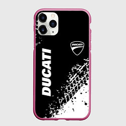Чехол iPhone 11 Pro матовый Ducati - следы от шин