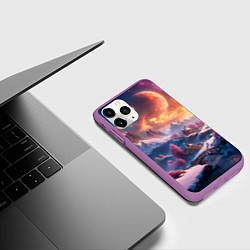 Чехол iPhone 11 Pro матовый Fantasy river village, цвет: 3D-фиолетовый — фото 2