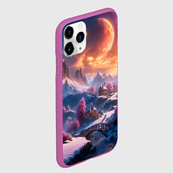 Чехол iPhone 11 Pro матовый Fantasy river village, цвет: 3D-фиолетовый — фото 2
