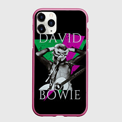 Чехол iPhone 11 Pro матовый David Bowie - hand goggles, цвет: 3D-малиновый
