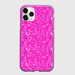 Чехол iPhone 11 Pro матовый Амонг ас - паттерн