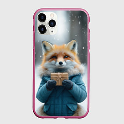 Чехол iPhone 11 Pro матовый Лисица с подарком