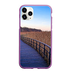 Чехол iPhone 11 Pro матовый Камышовые плавни на Финском заливе, цвет: 3D-фиолетовый