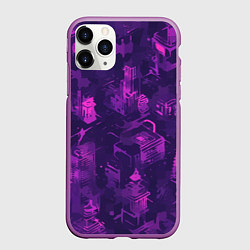 Чехол iPhone 11 Pro матовый Неоновый городок