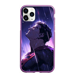 Чехол iPhone 11 Pro матовый Superman - Neon rain