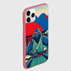 Чехол iPhone 11 Pro матовый Ретро самурай, цвет: 3D-малиновый — фото 2