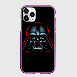 Чехол iPhone 11 Pro матовый Neon Darth Vader, цвет: 3D-фиолетовый
