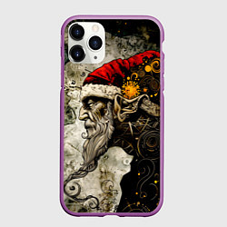 Чехол iPhone 11 Pro матовый Санта демон стимпанк, цвет: 3D-фиолетовый