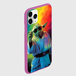 Чехол iPhone 11 Pro матовый Крутой Йода - Звездные войны, цвет: 3D-фиолетовый — фото 2