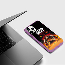 Чехол iPhone 11 Pro матовый Звездные войны - Скрытая угроза, цвет: 3D-фиолетовый — фото 2