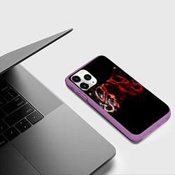 Чехол iPhone 11 Pro матовый Double Deadpool, цвет: 3D-фиолетовый — фото 2