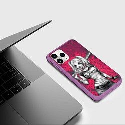 Чехол iPhone 11 Pro матовый Харли Квинн с битой, цвет: 3D-фиолетовый — фото 2