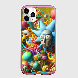 Чехол iPhone 11 Pro матовый Рик Санчес - абстракция