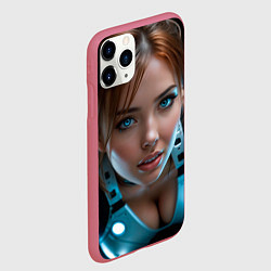 Чехол iPhone 11 Pro матовый Космонавтка, цвет: 3D-малиновый — фото 2