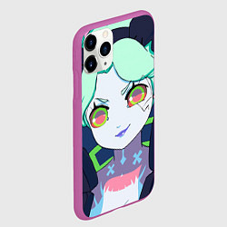 Чехол iPhone 11 Pro матовый Ребекка - киберпанк, цвет: 3D-фиолетовый — фото 2