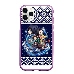 Чехол iPhone 11 Pro матовый Demon slayer sweater