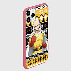 Чехол iPhone 11 Pro матовый One-Punch Man sweater, цвет: 3D-малиновый — фото 2