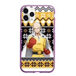 Чехол iPhone 11 Pro матовый One-Punch Man sweater, цвет: 3D-фиолетовый